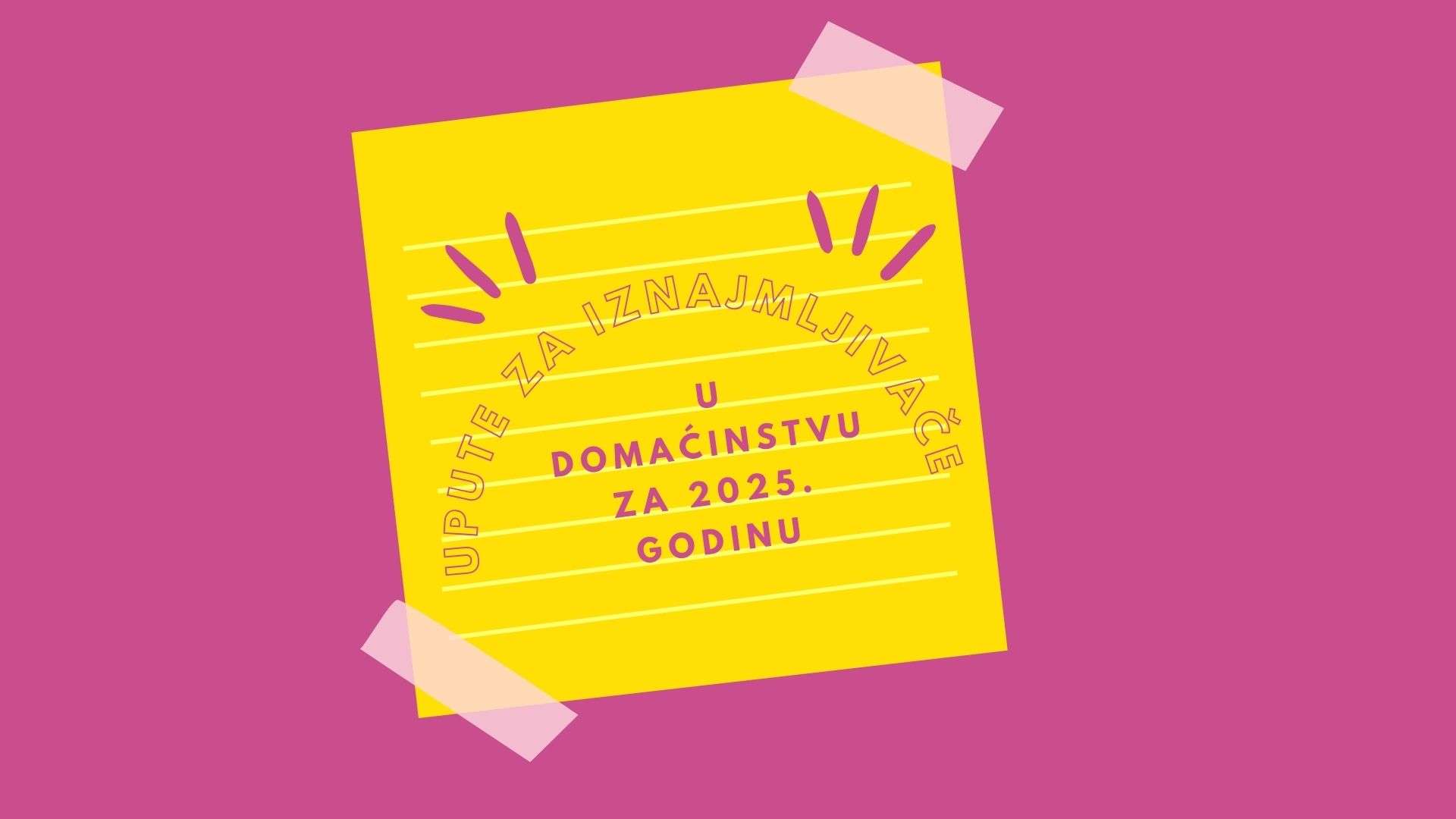 Upute za iznajmljivače u domaćinstvu za 2025. godinu